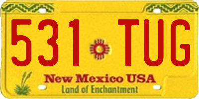 NM license plate 531TUG