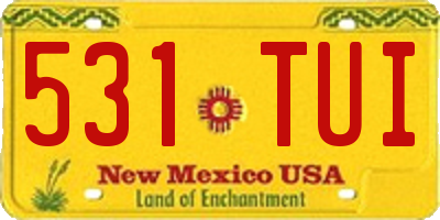 NM license plate 531TUI