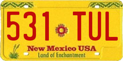 NM license plate 531TUL