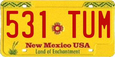 NM license plate 531TUM