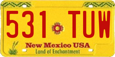NM license plate 531TUW