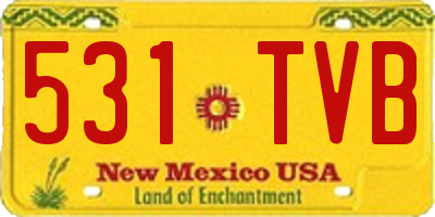 NM license plate 531TVB
