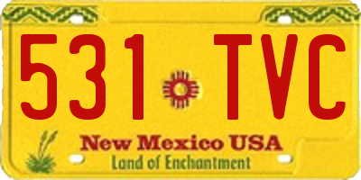 NM license plate 531TVC
