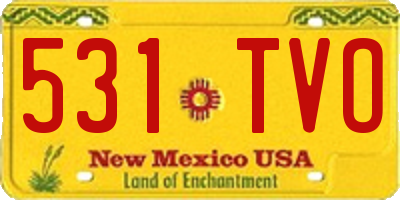 NM license plate 531TVO