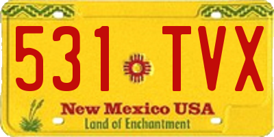 NM license plate 531TVX