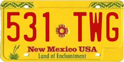 NM license plate 531TWG