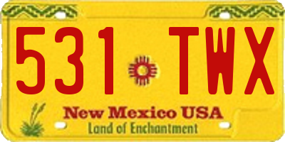 NM license plate 531TWX