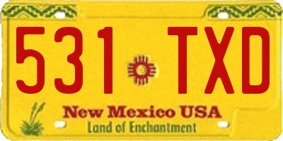 NM license plate 531TXD