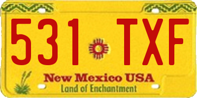 NM license plate 531TXF