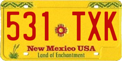 NM license plate 531TXK