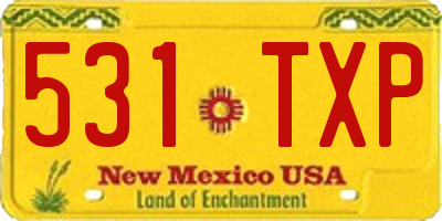 NM license plate 531TXP