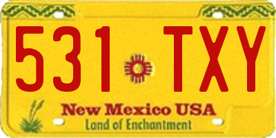 NM license plate 531TXY