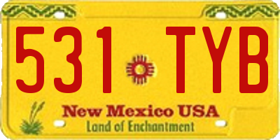 NM license plate 531TYB