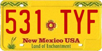 NM license plate 531TYF