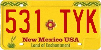 NM license plate 531TYK