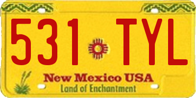 NM license plate 531TYL
