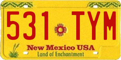 NM license plate 531TYM