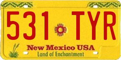 NM license plate 531TYR