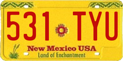 NM license plate 531TYU