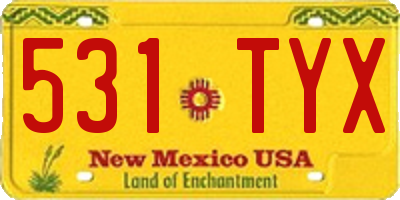 NM license plate 531TYX