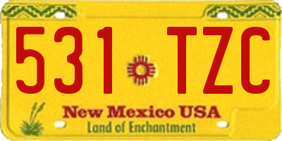 NM license plate 531TZC