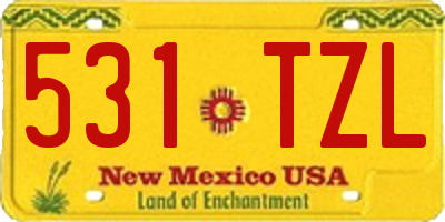 NM license plate 531TZL