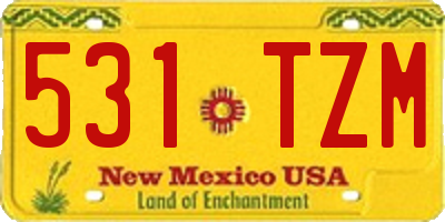 NM license plate 531TZM