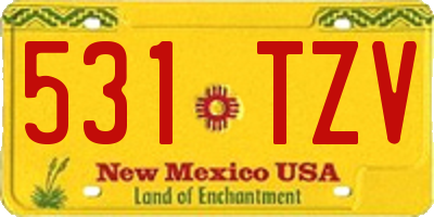 NM license plate 531TZV