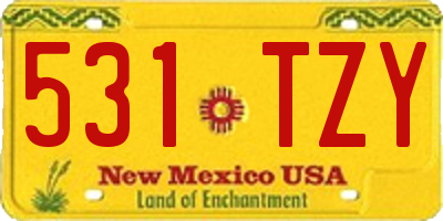 NM license plate 531TZY