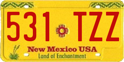 NM license plate 531TZZ