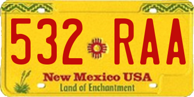 NM license plate 532RAA