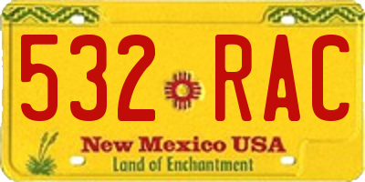 NM license plate 532RAC
