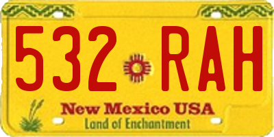 NM license plate 532RAH