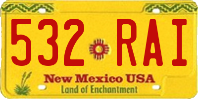 NM license plate 532RAI