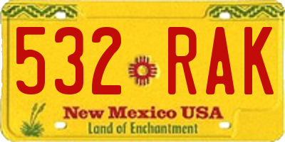 NM license plate 532RAK