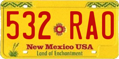 NM license plate 532RAO