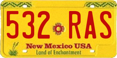 NM license plate 532RAS