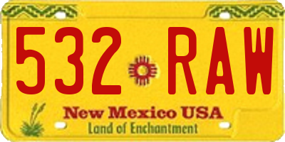 NM license plate 532RAW