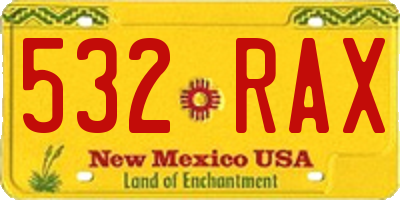 NM license plate 532RAX
