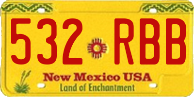 NM license plate 532RBB