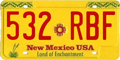 NM license plate 532RBF