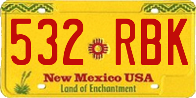 NM license plate 532RBK