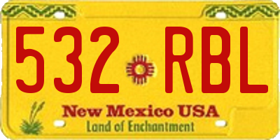 NM license plate 532RBL