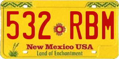 NM license plate 532RBM