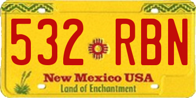 NM license plate 532RBN