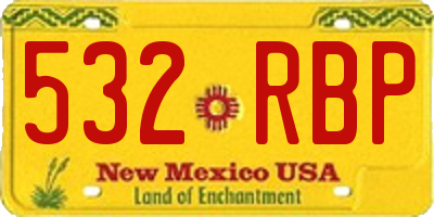 NM license plate 532RBP