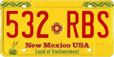 NM license plate 532RBS