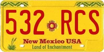 NM license plate 532RCS