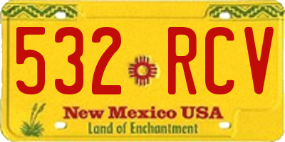NM license plate 532RCV