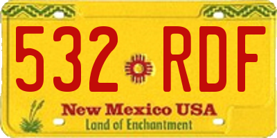 NM license plate 532RDF